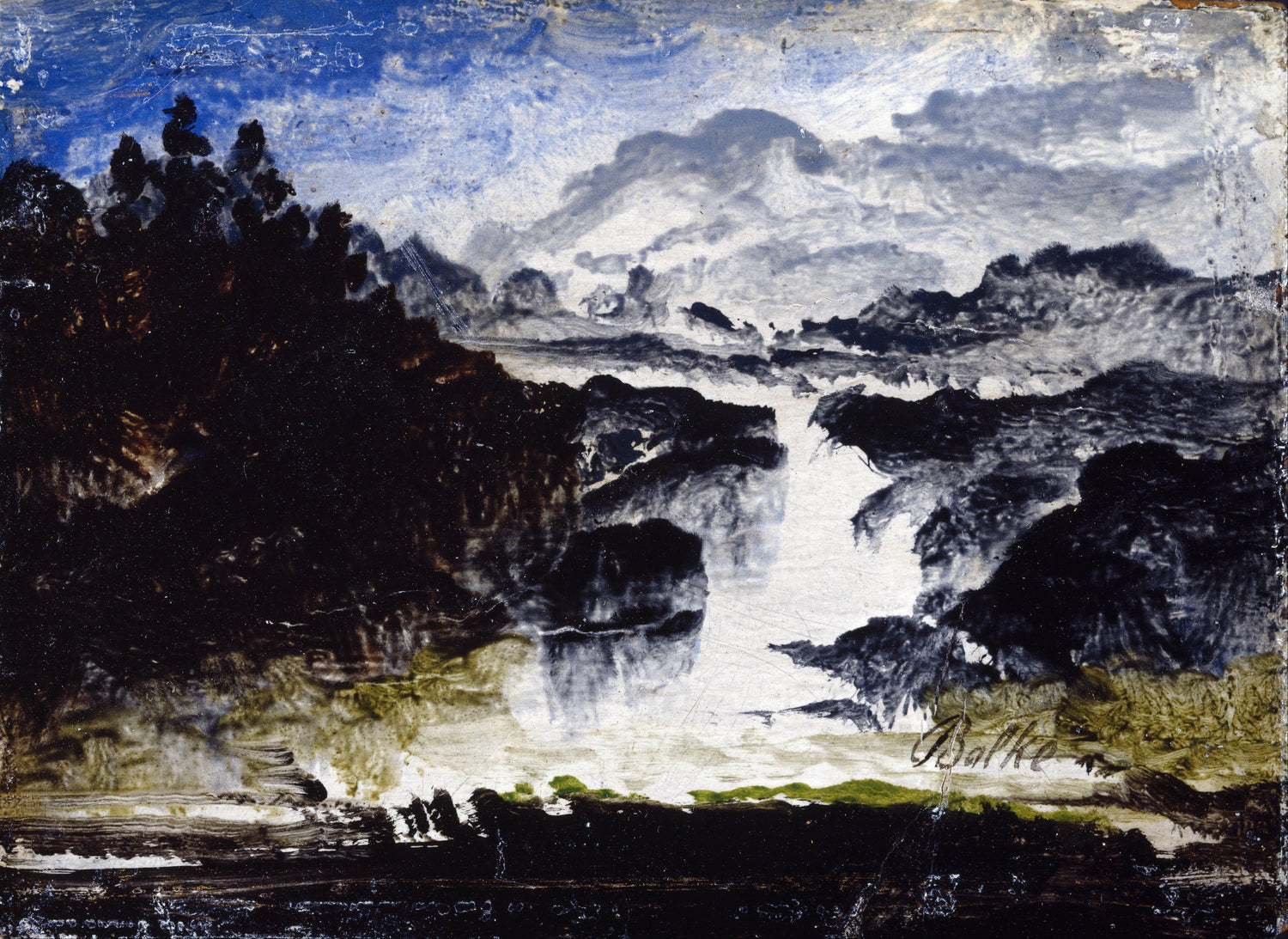 Peder_Balke_-_A_Waterfall - Oil Painting Haven Oil Painting Haven