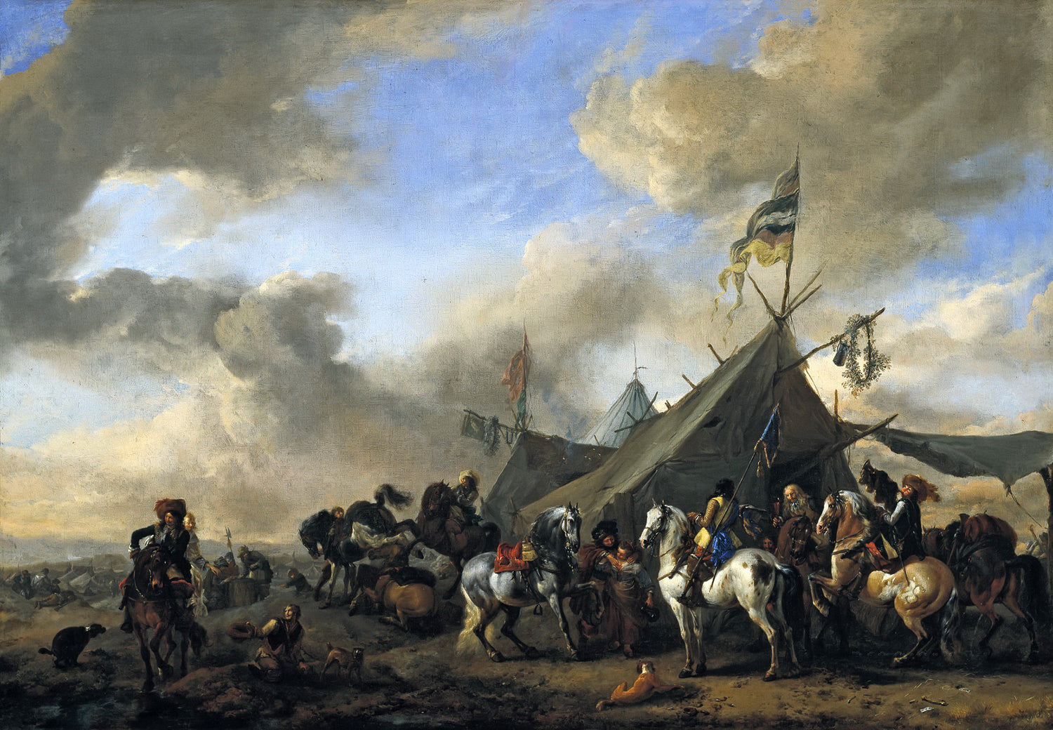 Philips Wouwerman - Army Camp - Oil Painting Haven