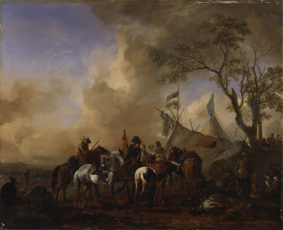 Philips Wouwerman - The Cavalry Camp, 1638-1668 - Oil Painting Haven Oil Painting Haven