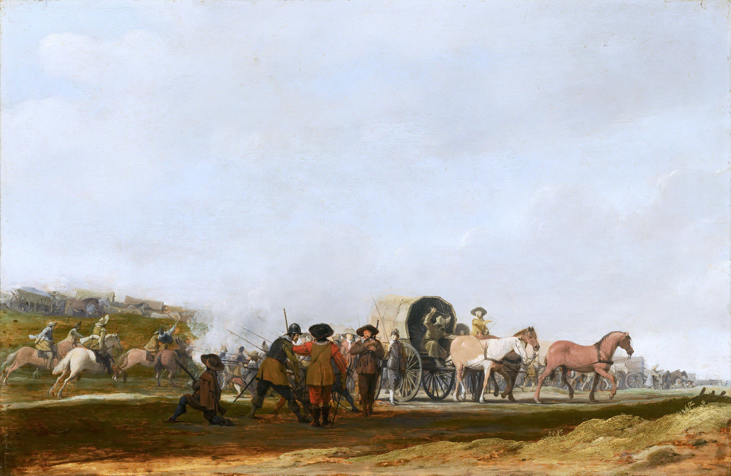 Pieter Post - Ambushing an Army Convoy - Oil Painting Haven