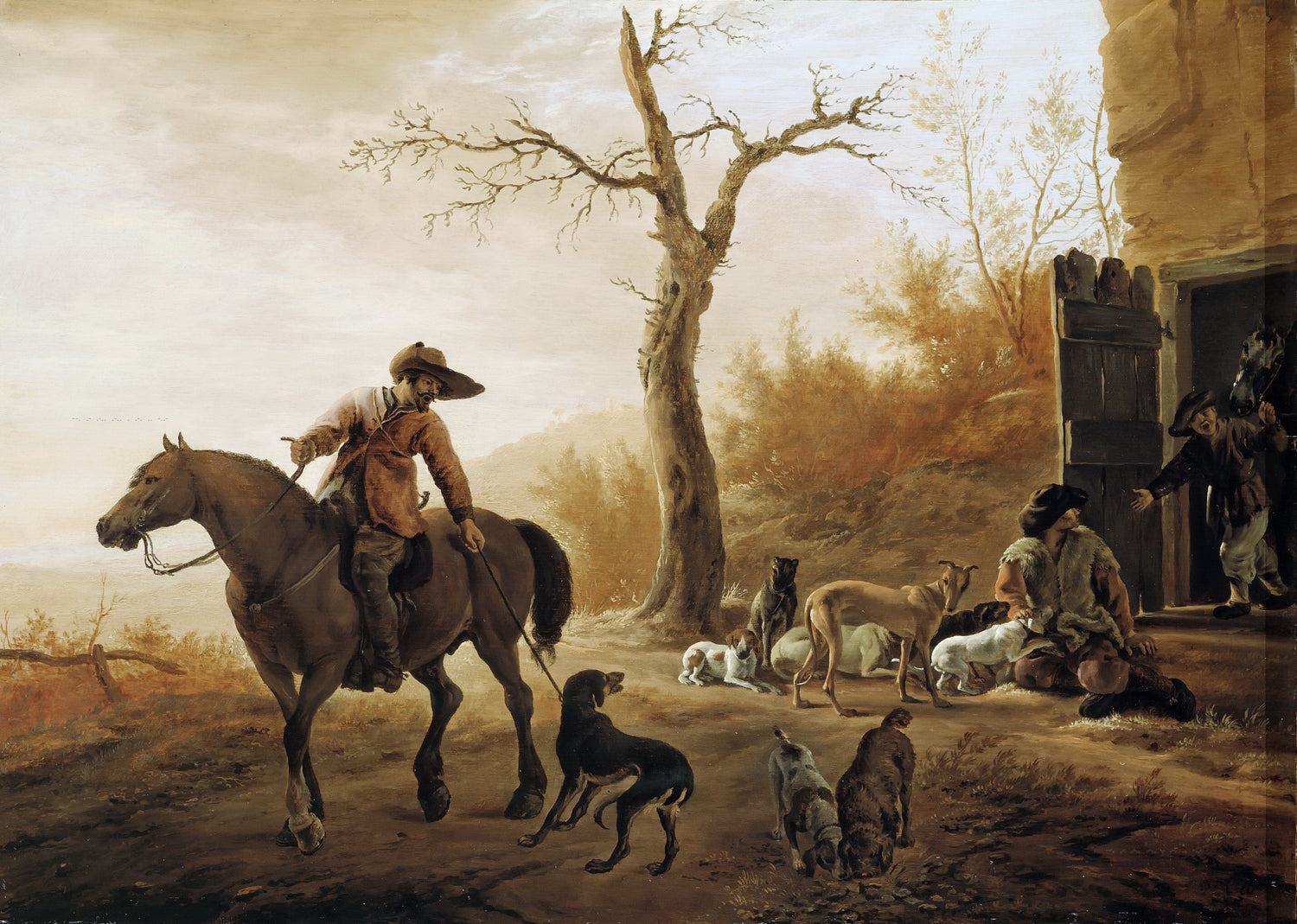 Pieter van Laer - Landscape with Hunters - Oil Painting Haven