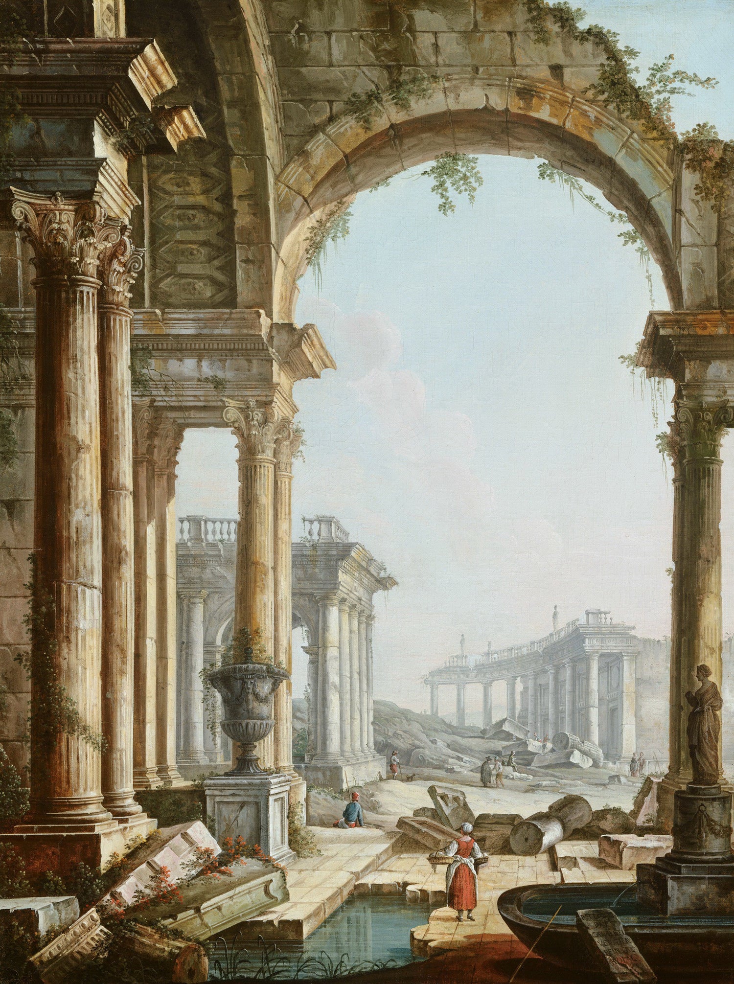 Pietro Bellotti - Capriccio with Ruins - Oil Painting Haven