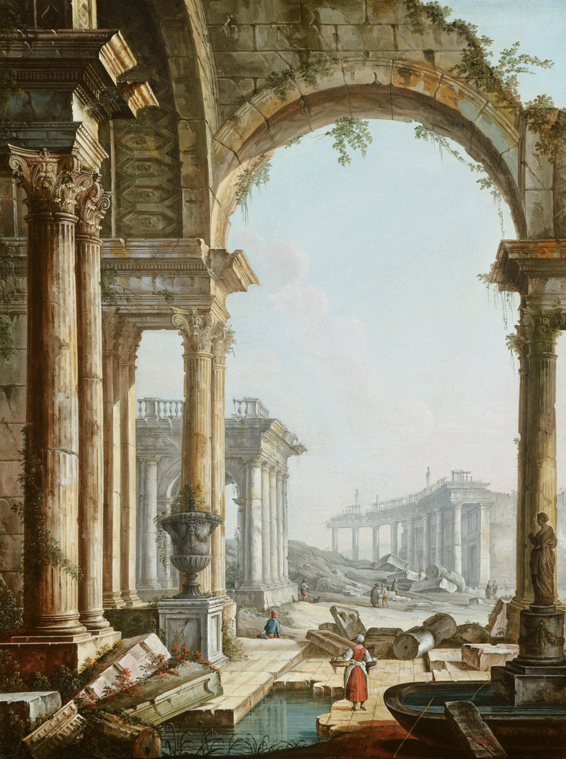 Pietro Bellotti - Capriccio with Ruins - Oil Painting Haven Oil Painting Haven