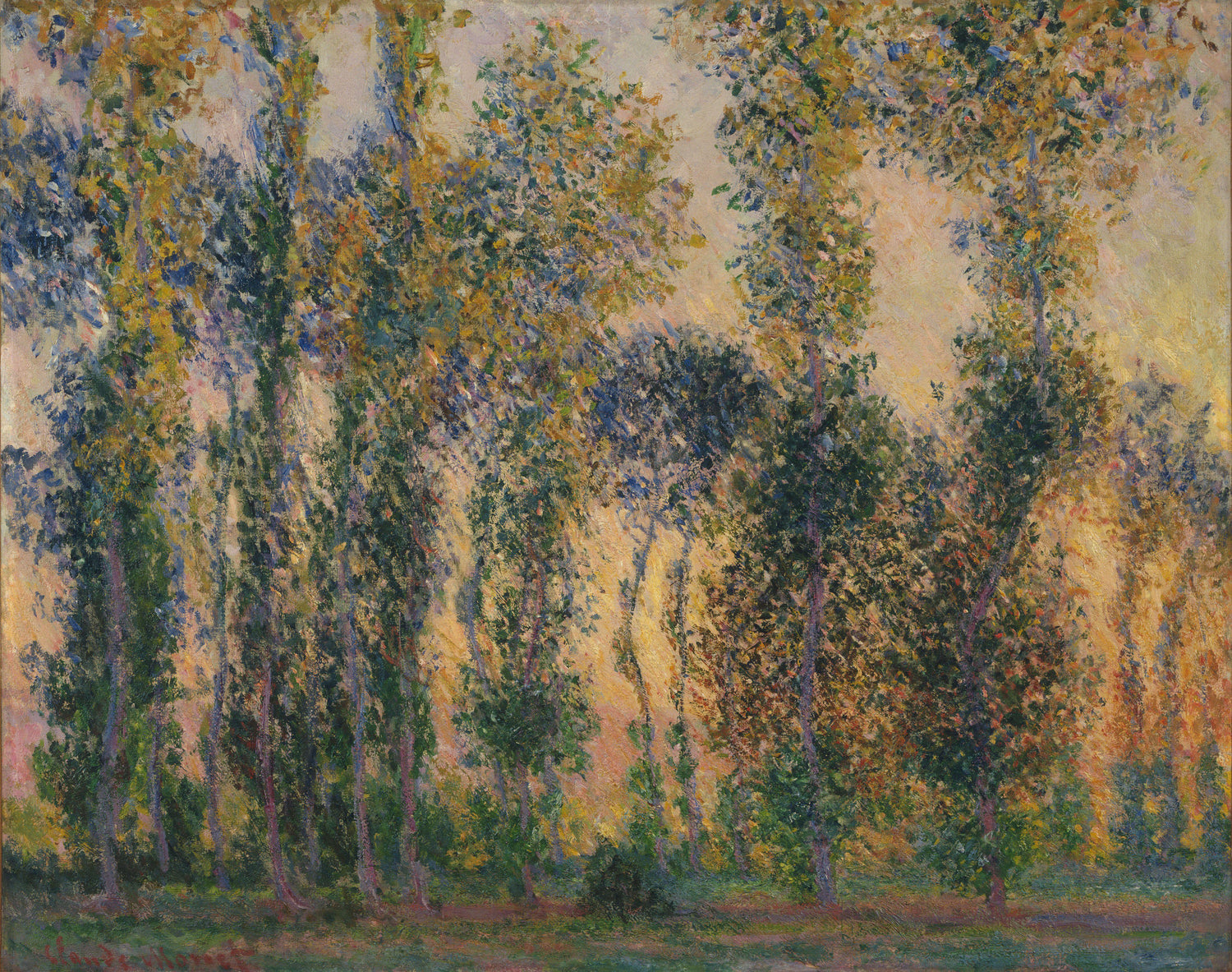 Poplars at Giverny, Sunrise, 1888 - Oil Painting Haven