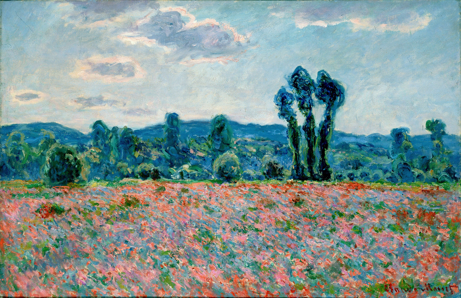 Poppy Field in Giverny 03, 1890 - Oil Painting Haven