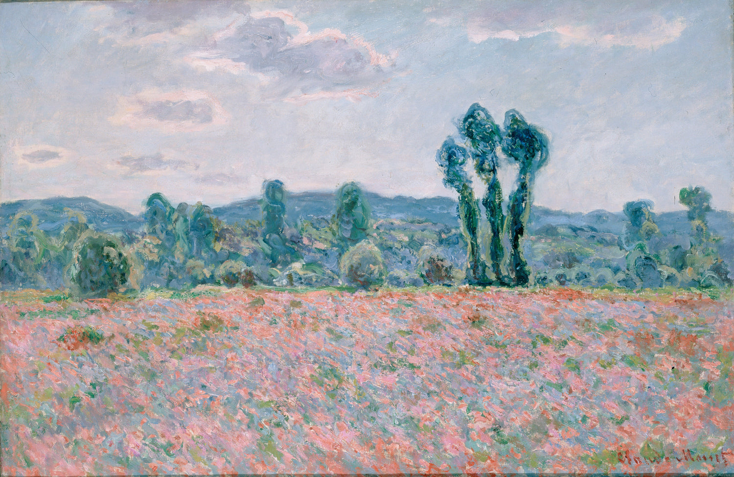 Poppy Field in Giverny 03, 1890 v2 - Oil Painting Haven