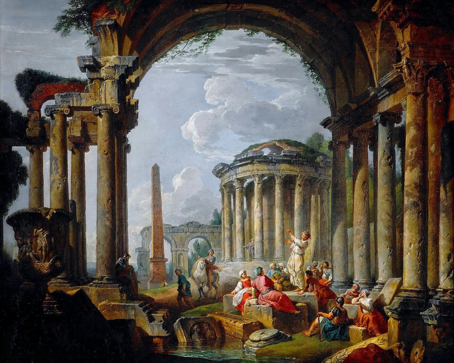 Preaching in ancient ruins Giovanni Paolo Panini - Oil Painting Haven