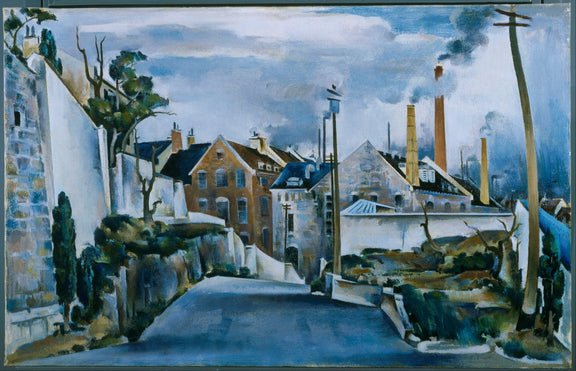 Preston Dickinson (1891–1930)-Street in Quebec - Oil Painting Haven Oil Painting Haven