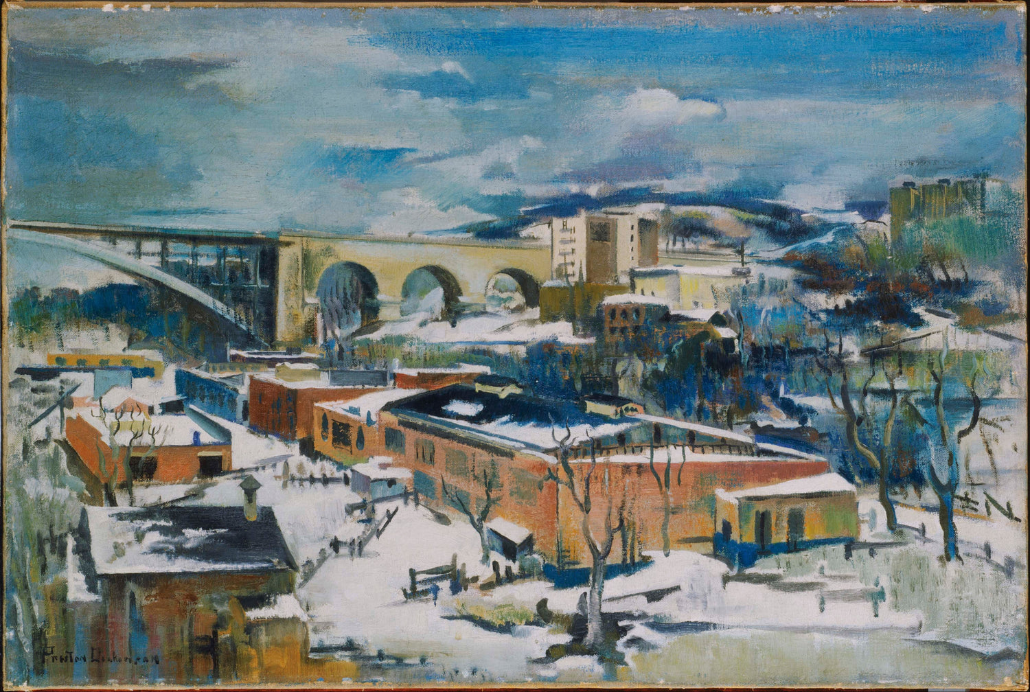 Preston Dickinson (1891–1930)-Winter, Harlem River - Oil Painting Haven