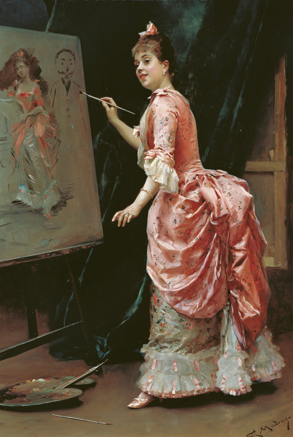 Raimundo_Madrazo_-_Travesuras_de_la_modelo - Oil Painting Haven Oil Painting Haven