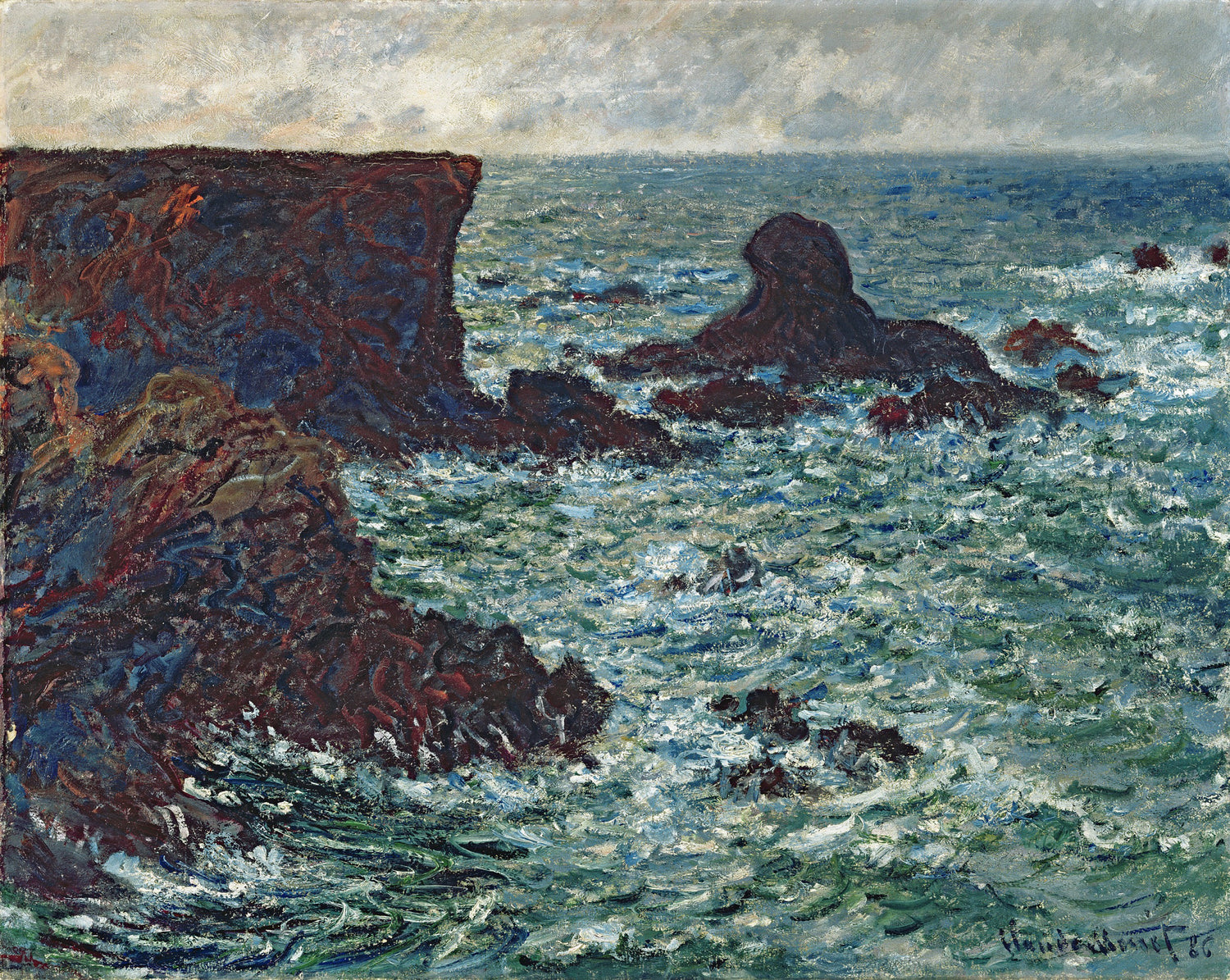 Rocks at Port-Coton, the Lion, 1886 - Oil Painting Haven