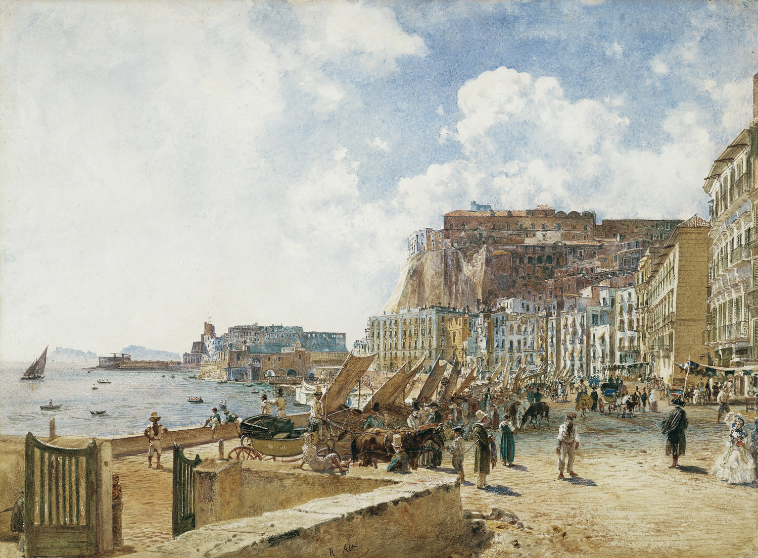 Rudolf von Alt - View of Naples - Oil Painting Haven