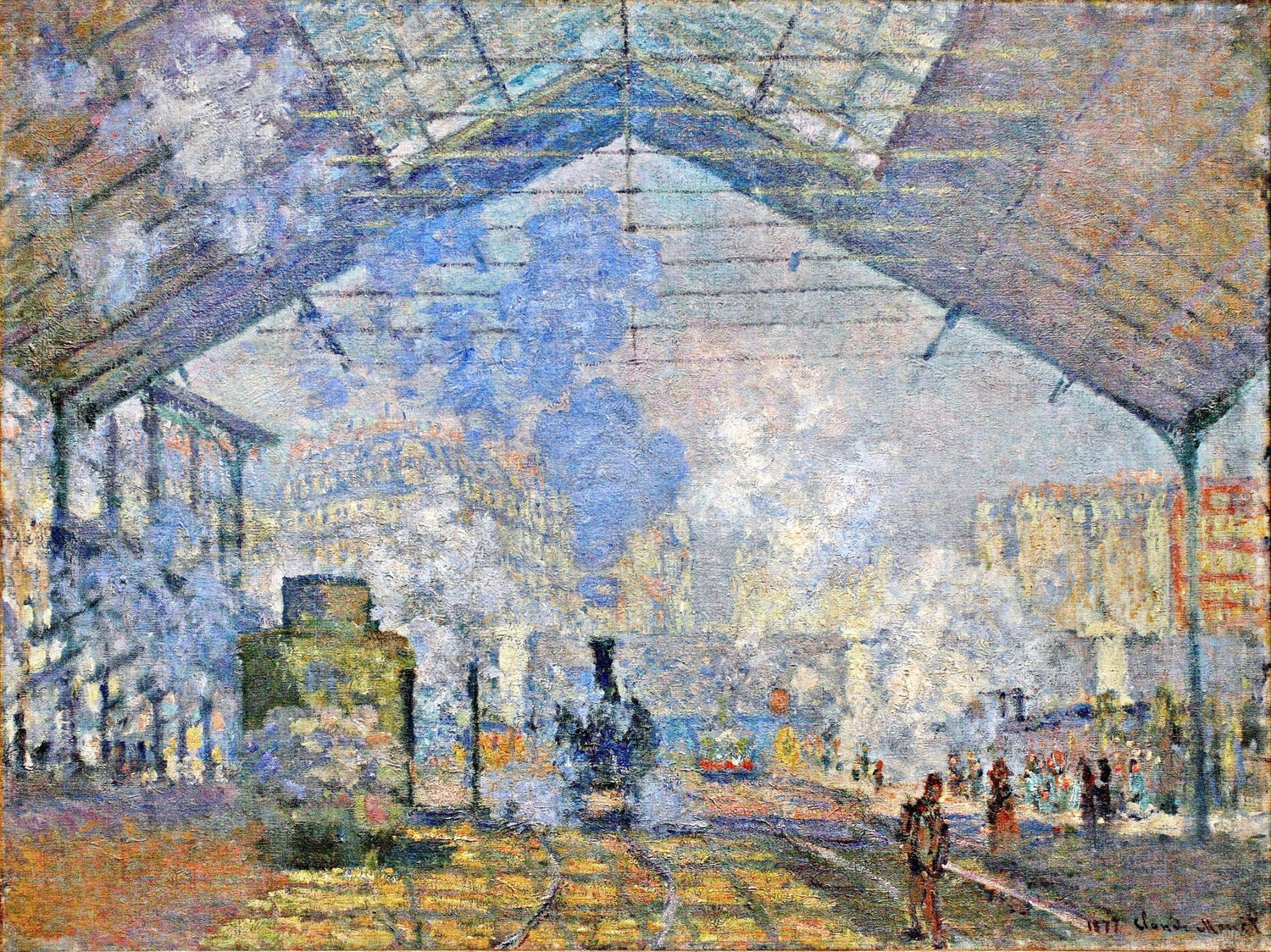 Saint-Lazare Station, Exterior View,  18771 - Oil Painting Haven