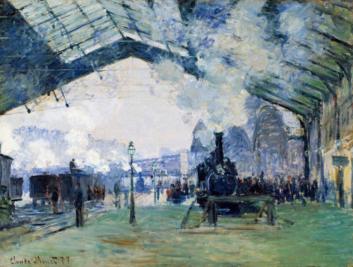 Saint-Lazare Station, the Normandy Train, 1877 - Oil Painting Haven