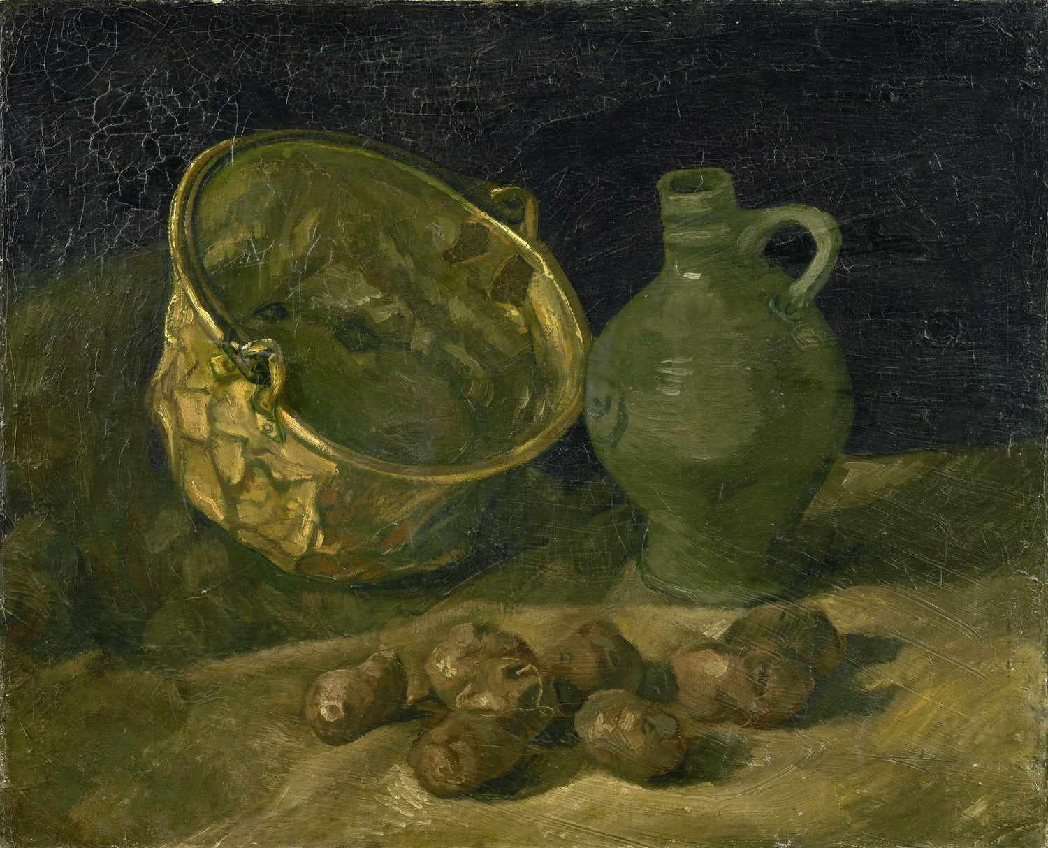 Still-Life with Brass Cauldron and Jug - Oil Painting Haven