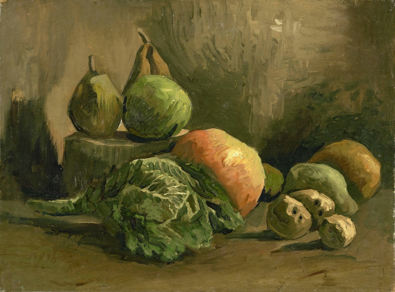 Still-Life with Vegetables and Fruit - Oil Painting Haven