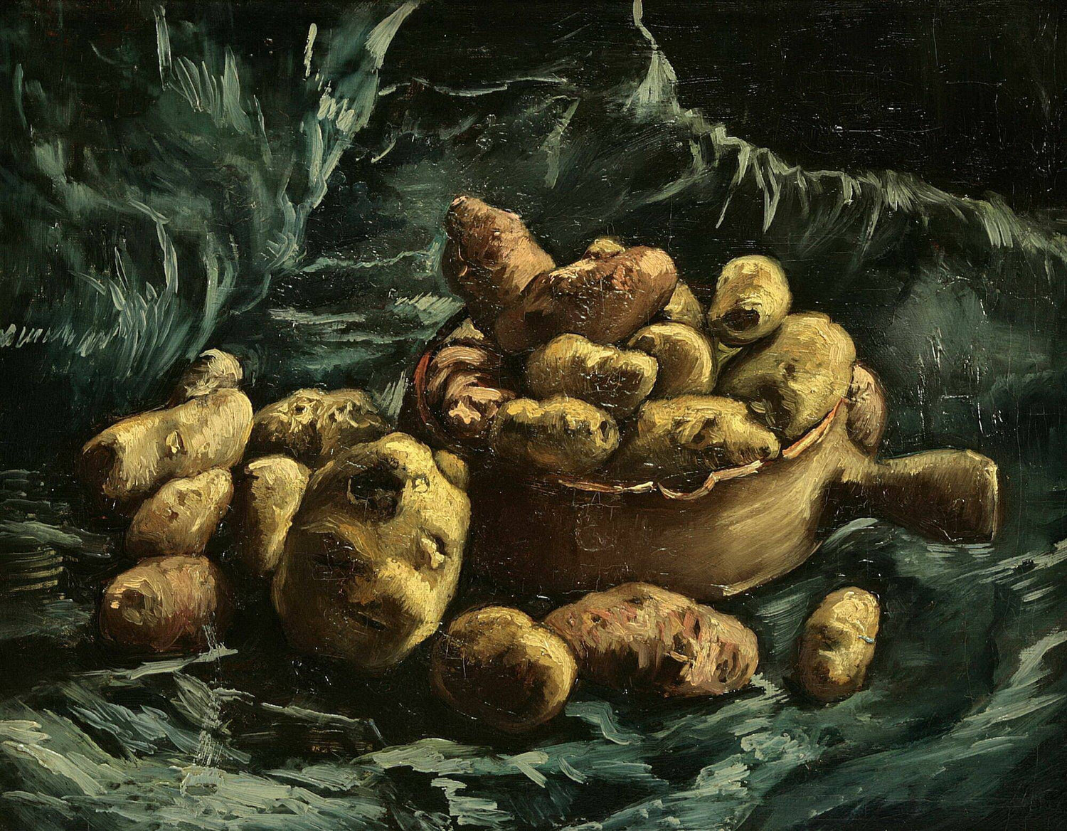 Still-life with potatoes - Oil Painting Haven