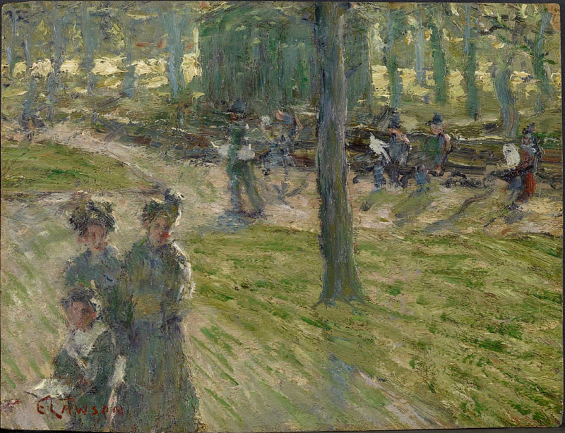 Strolling in the Park - Oil Painting Haven Oil Painting Haven