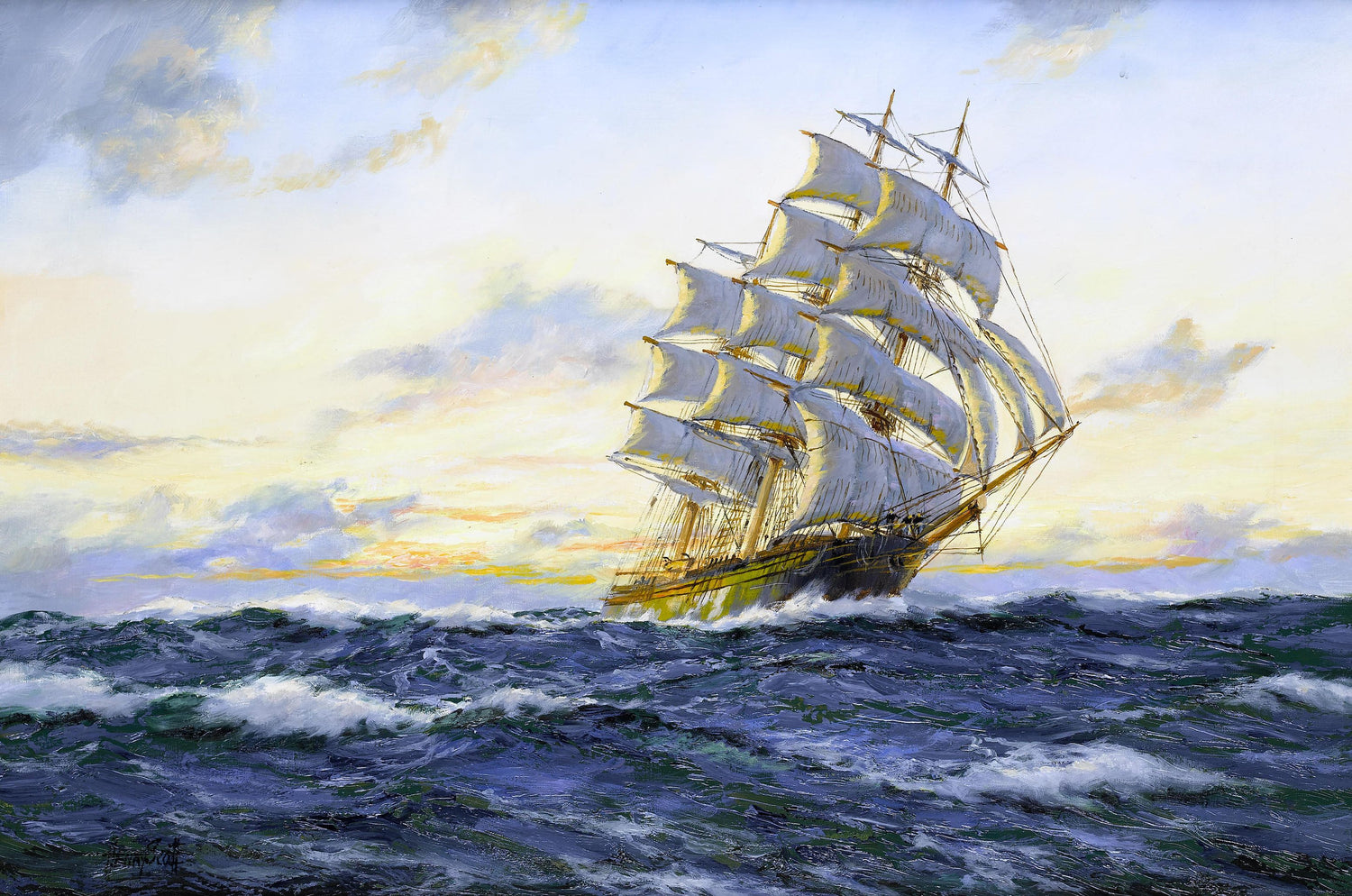 Sunset Sail - Oil Painting Haven