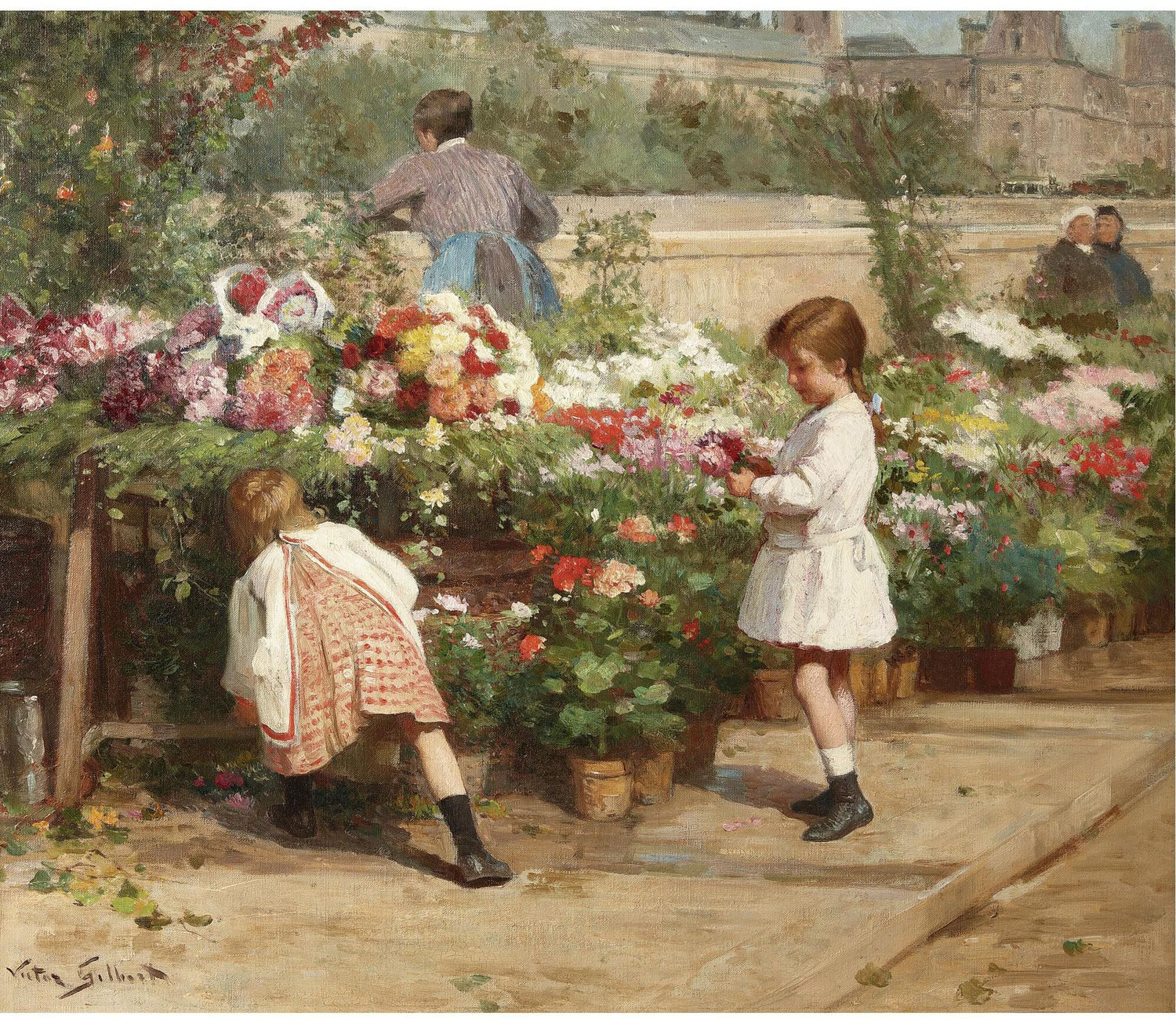 THE YOUNG FLOWER SELLER - Oil Painting Haven