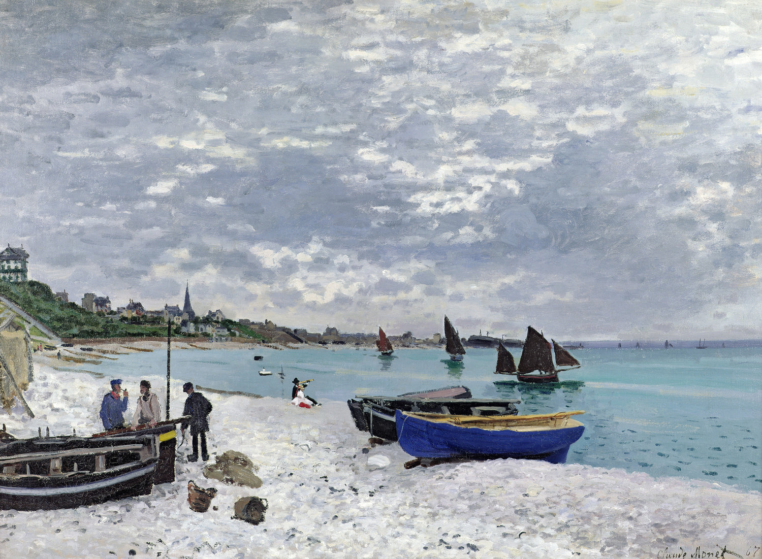 The Beach at Sainte-Adresse, 1867 - Oil Painting Haven