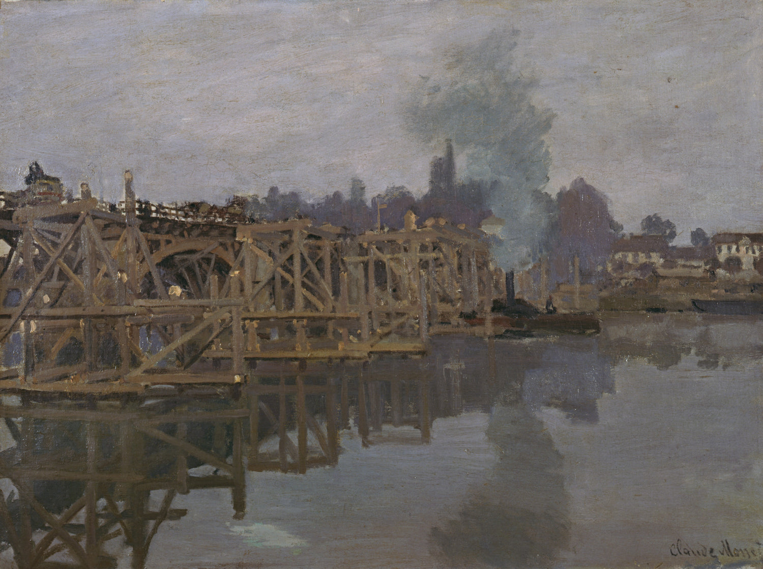 The Bridge under Repair, 1871-1872 - Oil Painting Haven