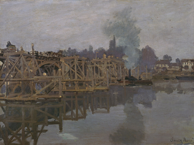 The Bridge under Repair, 1871-1872 - Oil Painting Haven Oil Painting Haven