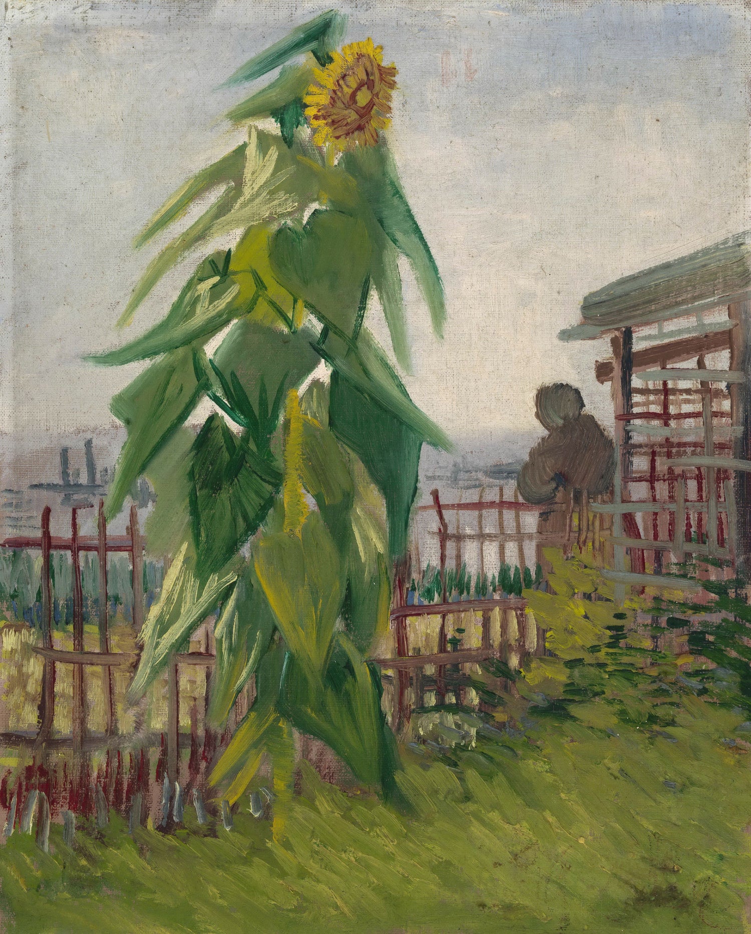 The Garden with Sunflower - Oil Painting Haven