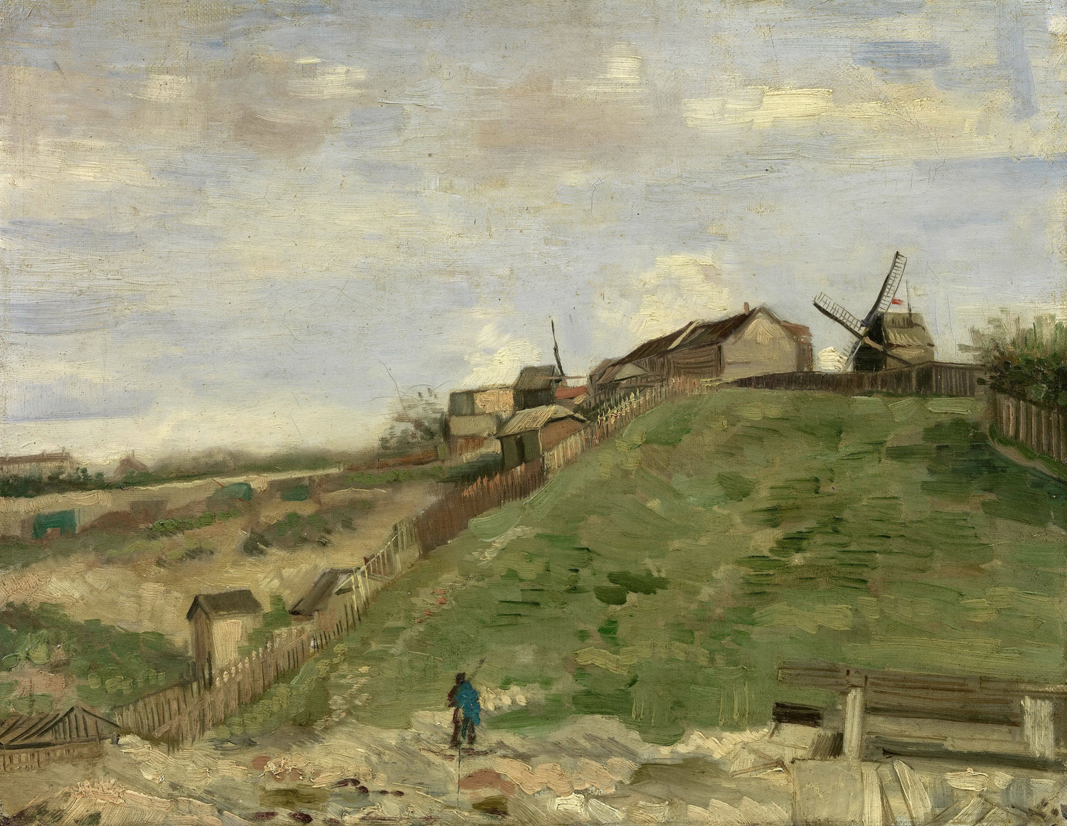 The Hill of Montmartre with Stone Quarry - Oil Painting Haven