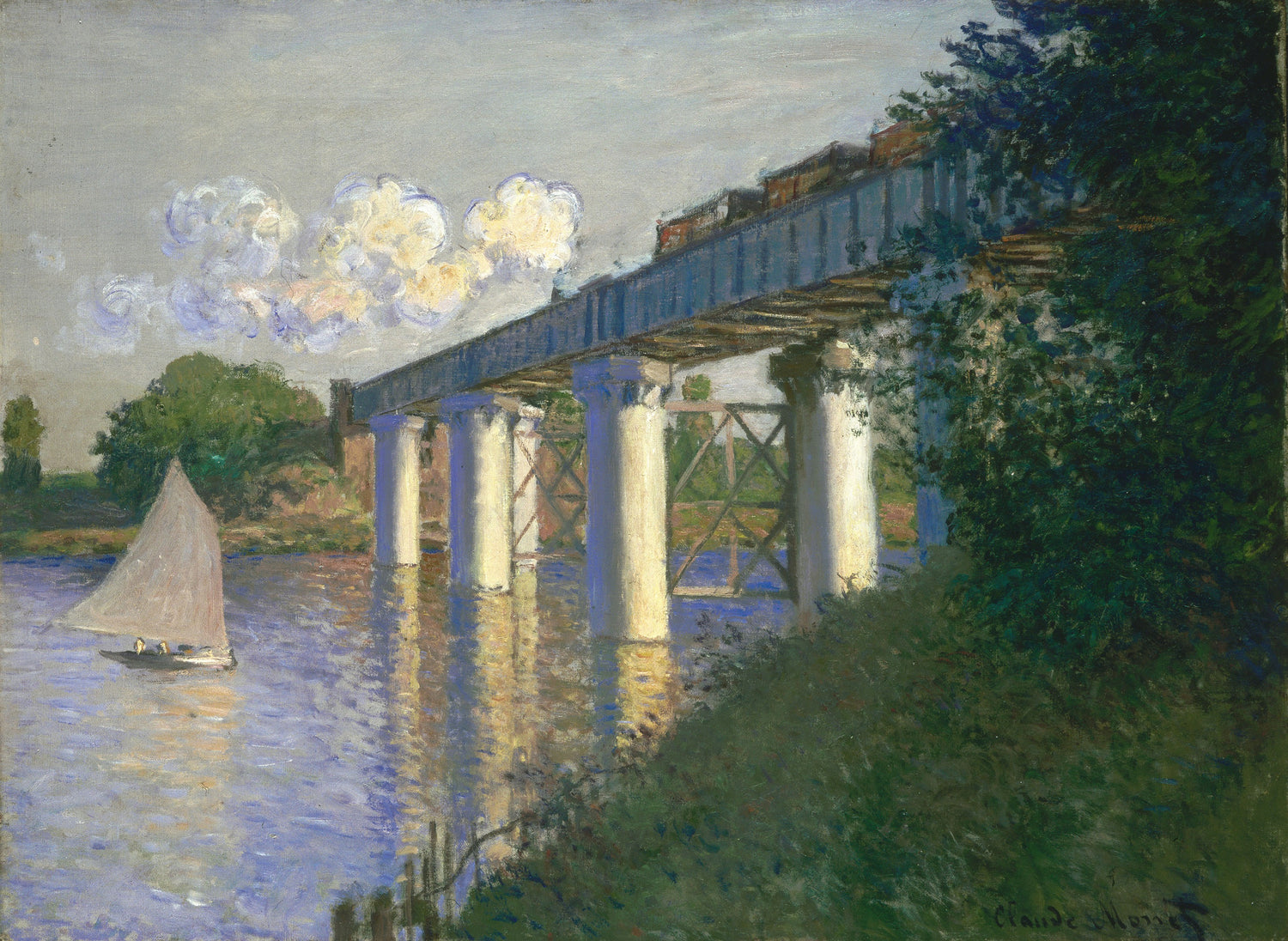 The Railway Bridge at Argenteuil, 1874 - Oil Painting Haven