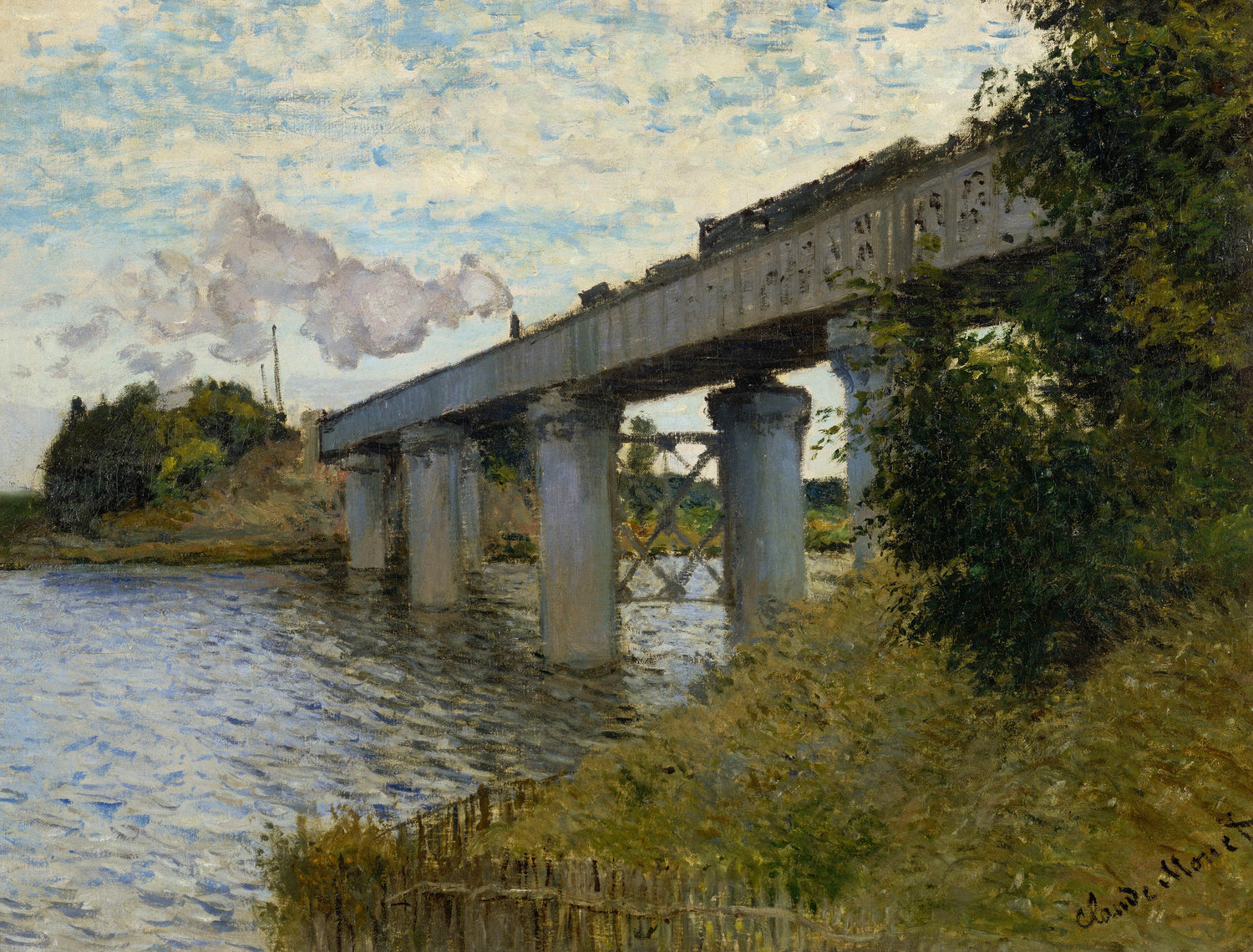 The Railway Bridge at Argenteuil, 1874 [2] - Oil Painting Haven