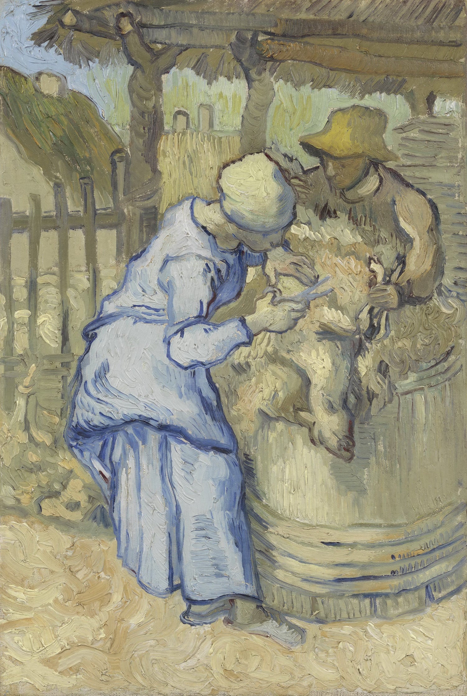 The Sheep-Shearers (after Millet) - Oil Painting Haven