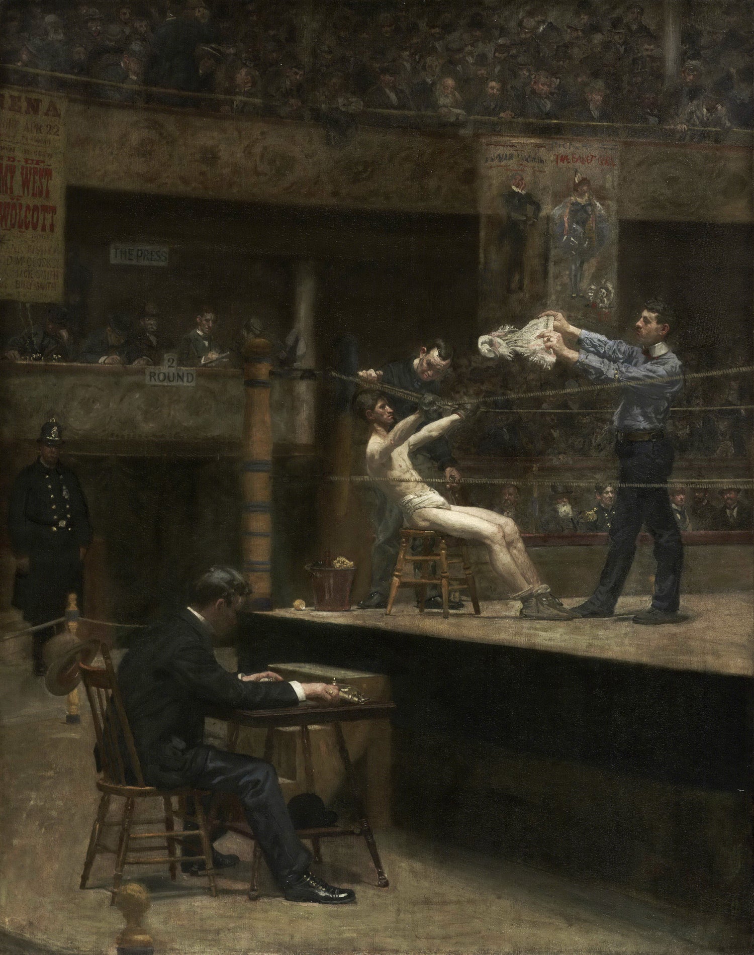 Thomas Eakins, American, 1844-1916 -- Between Rounds - Oil Painting Haven