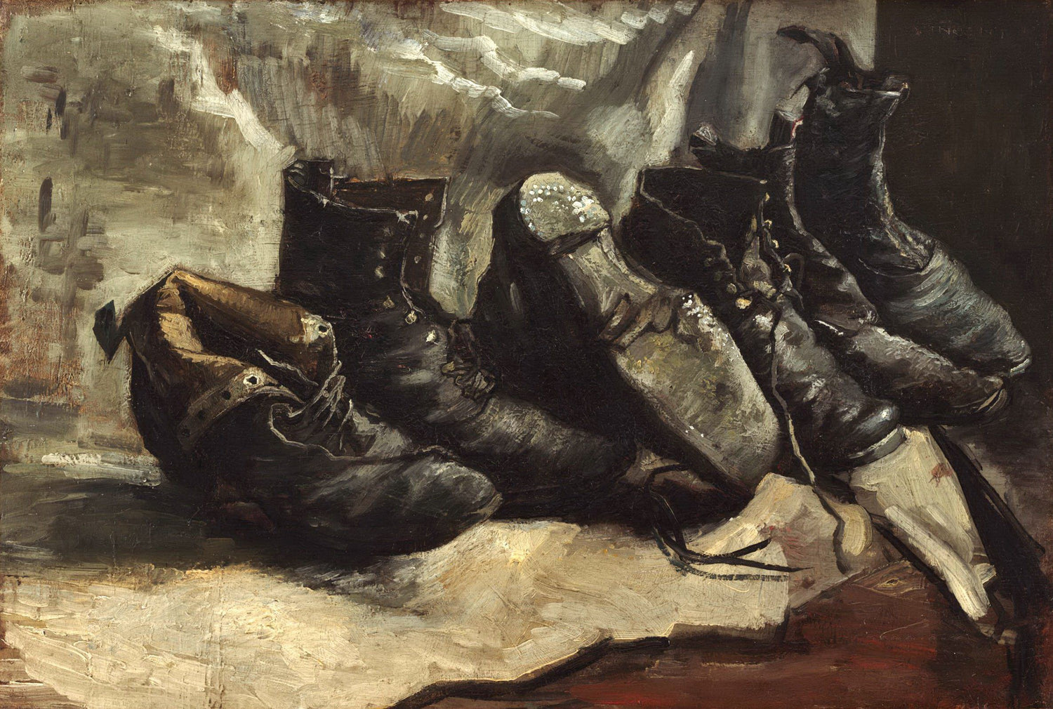 Three Pairs of Shoes - Oil Painting Haven