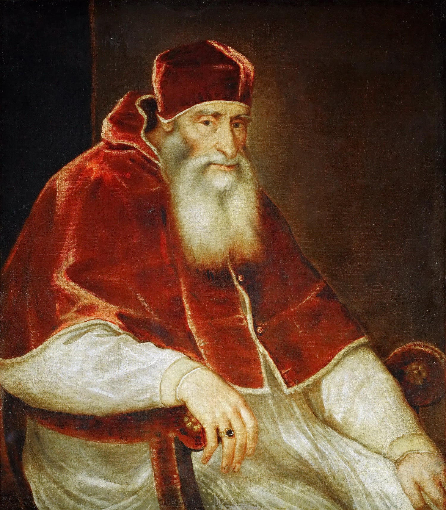 Titian -- Pope Paul III Farnese.jpeg - Oil Painting Haven