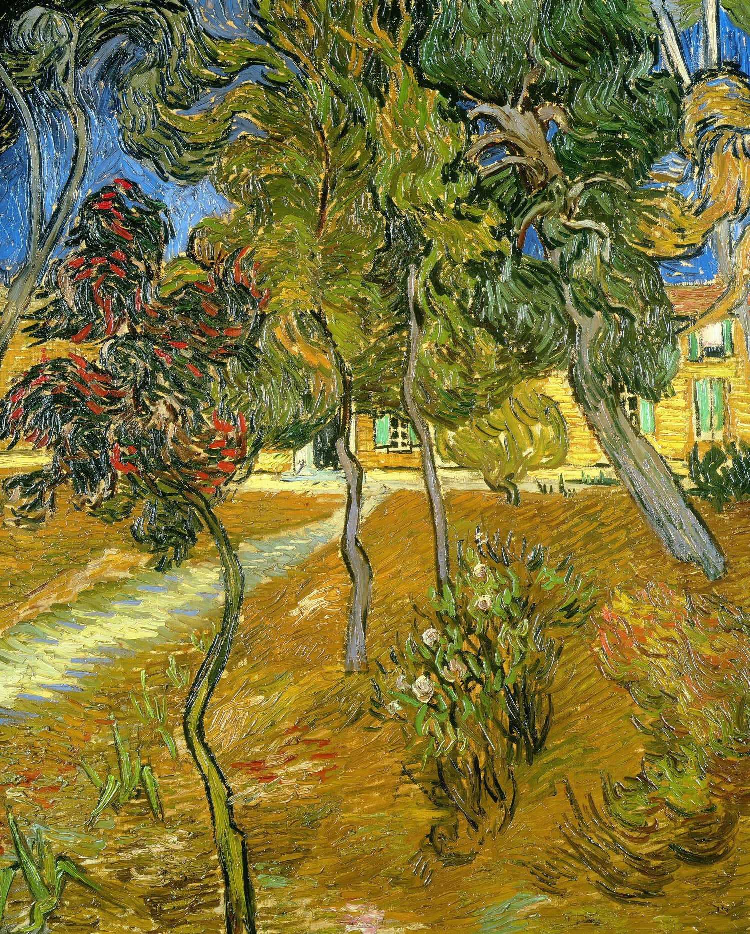 Trees in the Garden of Saint-Paul Hospital - Oil Painting Haven