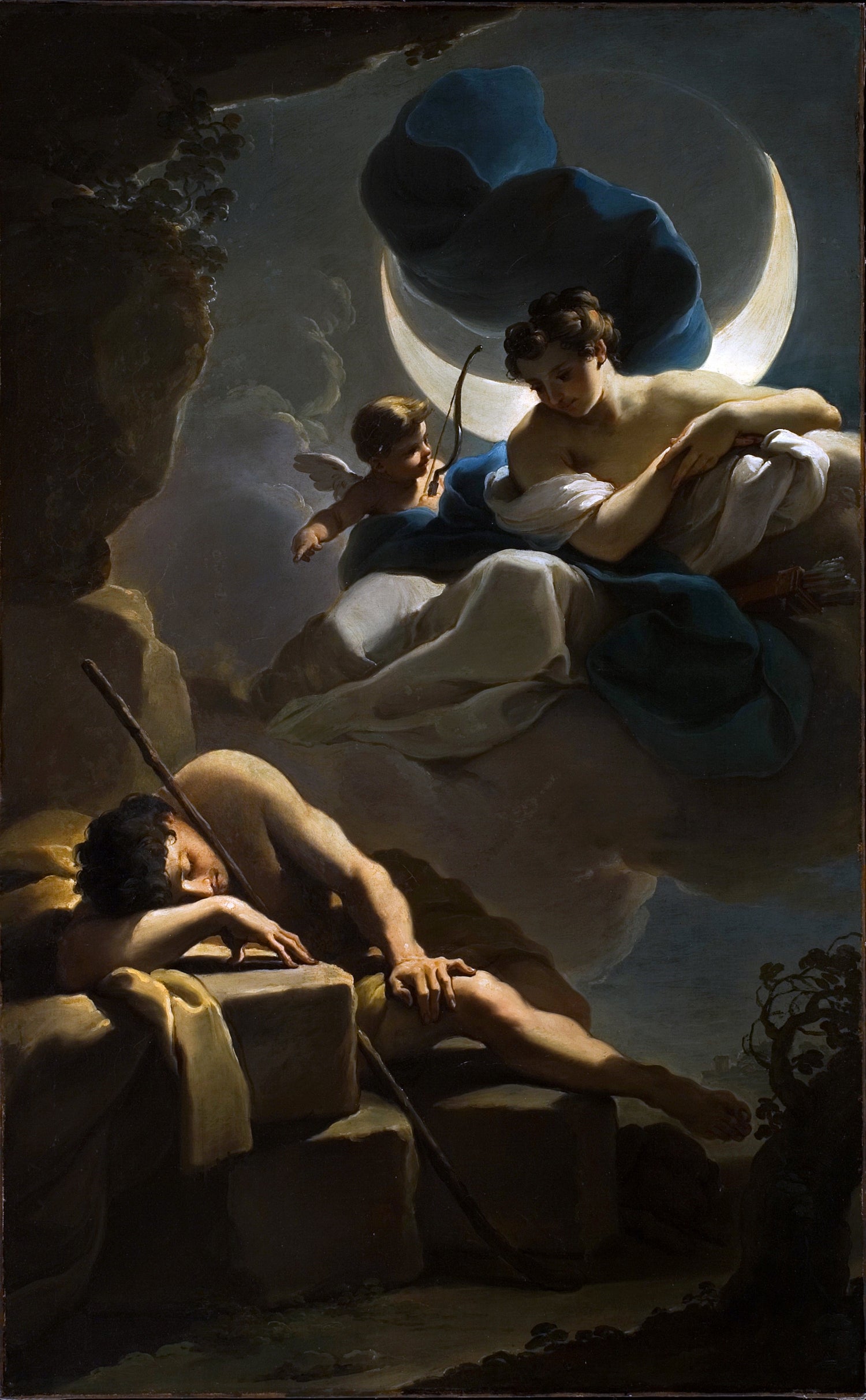 Ubaldo Gandolfi - Selene and Endymion - Oil Painting Haven