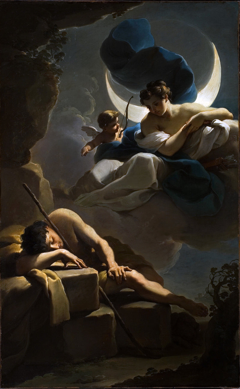 Ubaldo Gandolfi - Selene and Endymion - Oil Painting Haven Oil Painting Haven