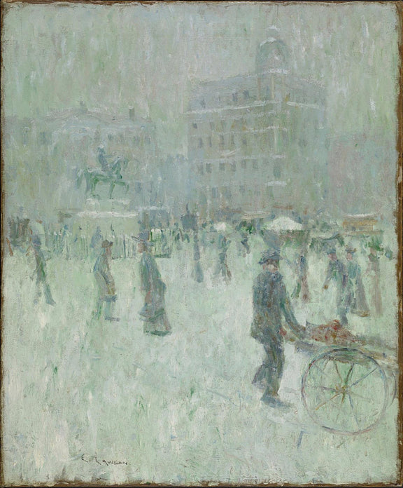 Union Square in Winter - Oil Painting Haven Oil Painting Haven