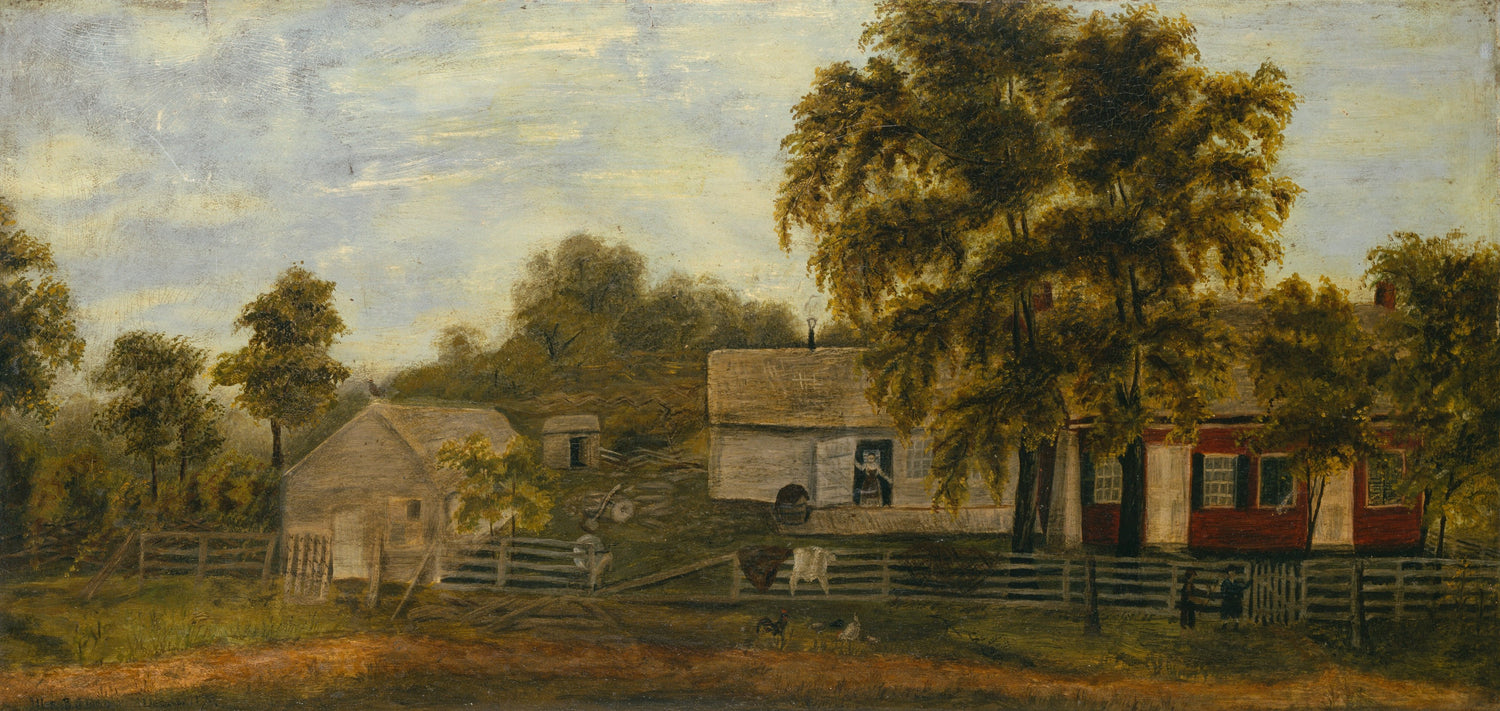 Unknown - Farm Scene, 1873 - Oil Painting Haven