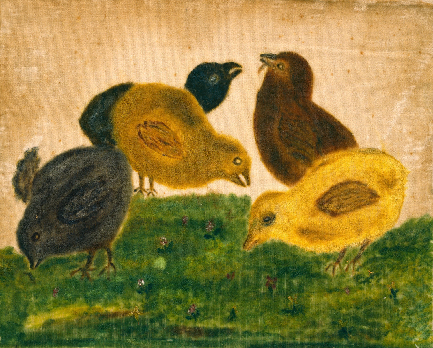 Unknown - Five Chicks, ca. 1820-1840 - Oil Painting Haven