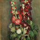 Vase with Hollyhocks - Oil Painting Haven