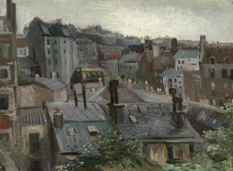 View of Roofs and Backs of Houses - Oil Painting Haven Oil Painting Haven