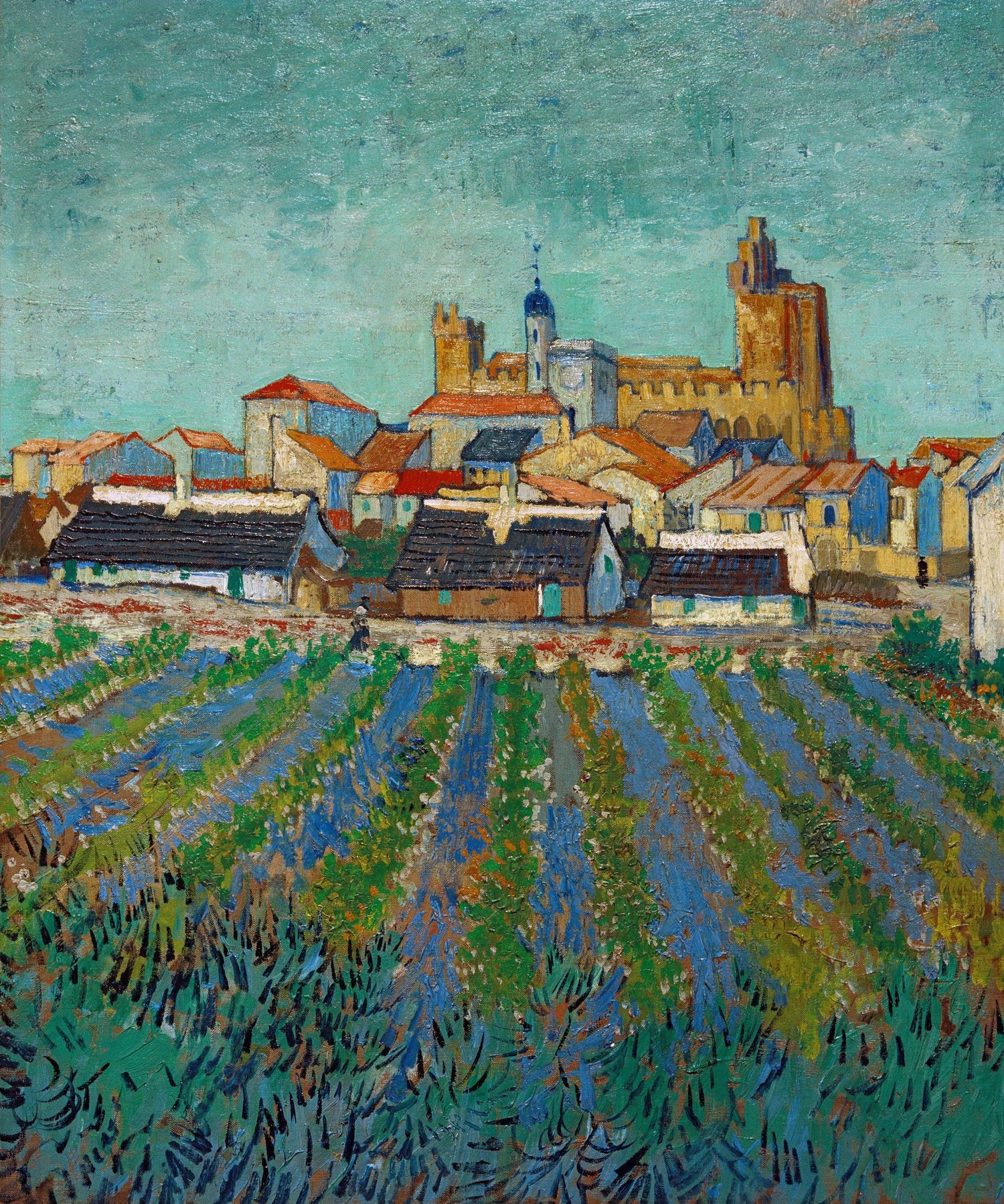 View of Saintes-Maries - Oil Painting Haven