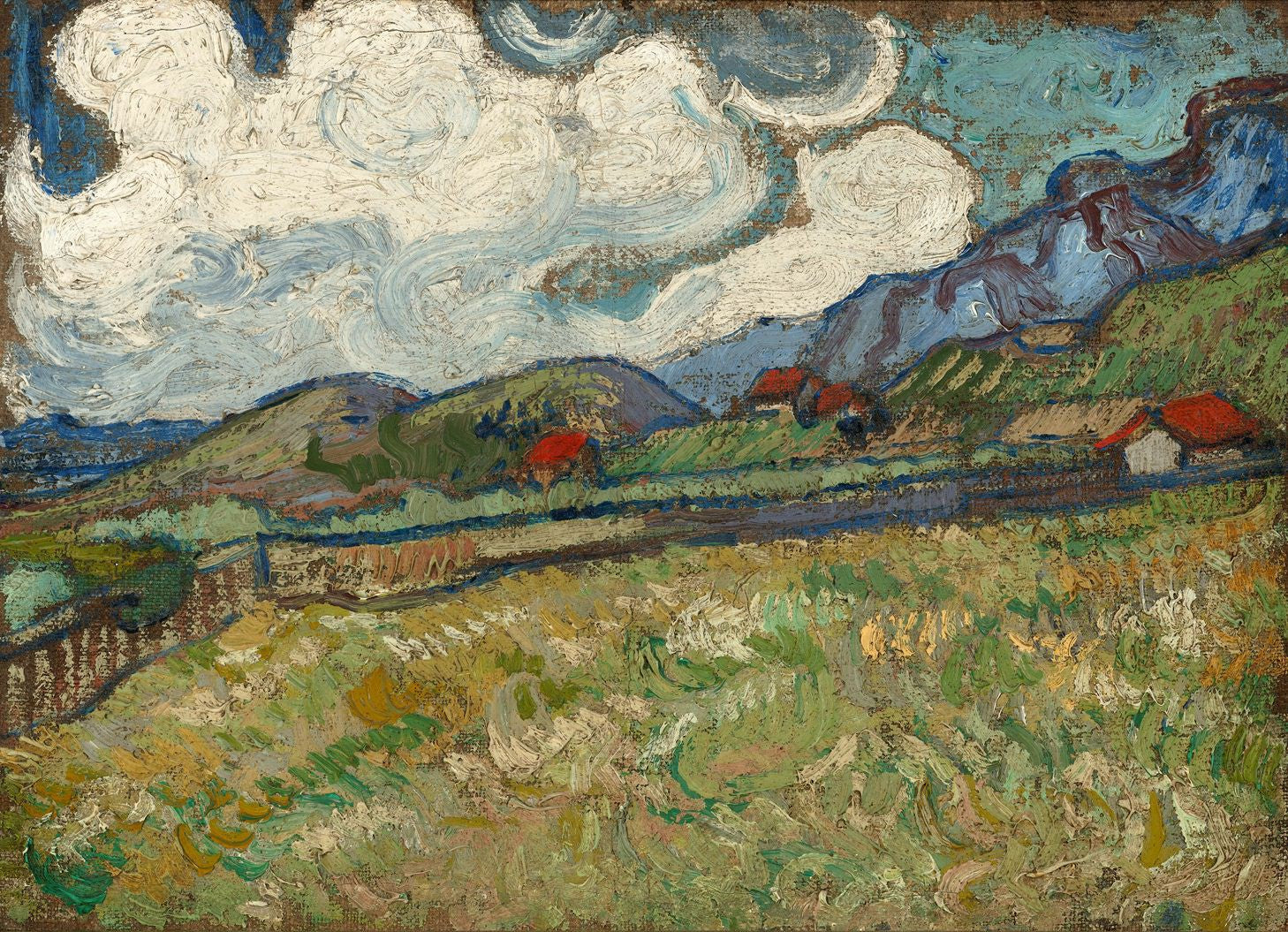 Wheat Field Behind Saint-Paul Hospital - Oil Painting Haven