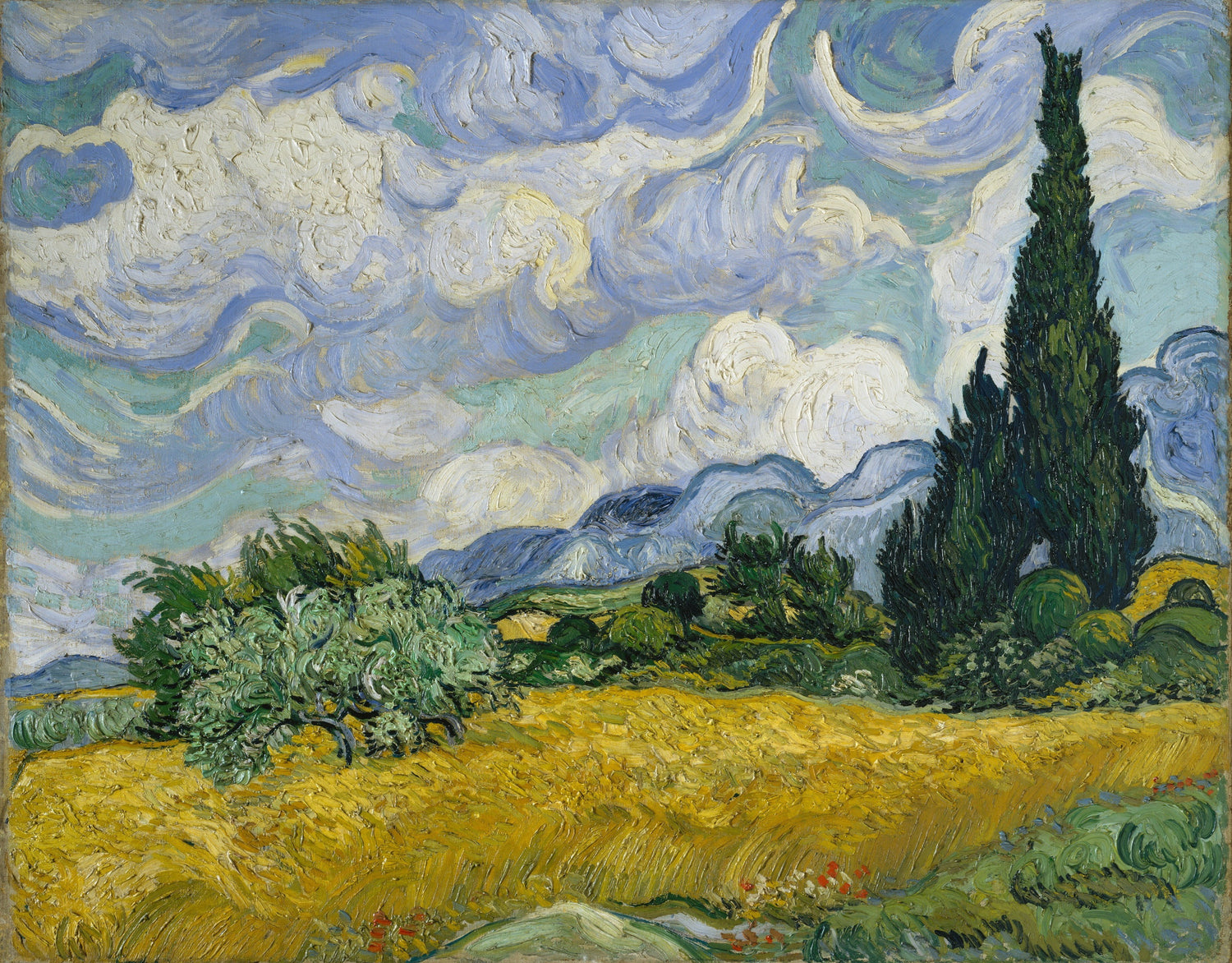 Wheat Field with Cypresses - Oil Painting Haven