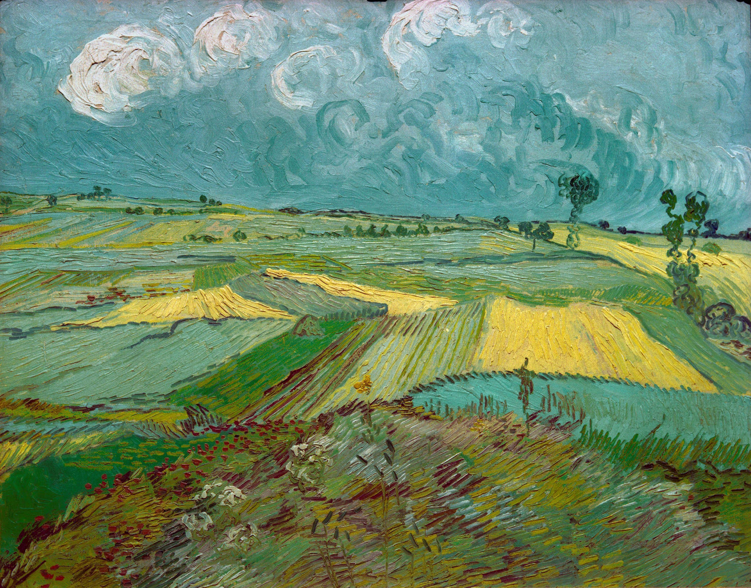 Wheat Fields at Auvers Under Clouded Sky - Oil Painting Haven