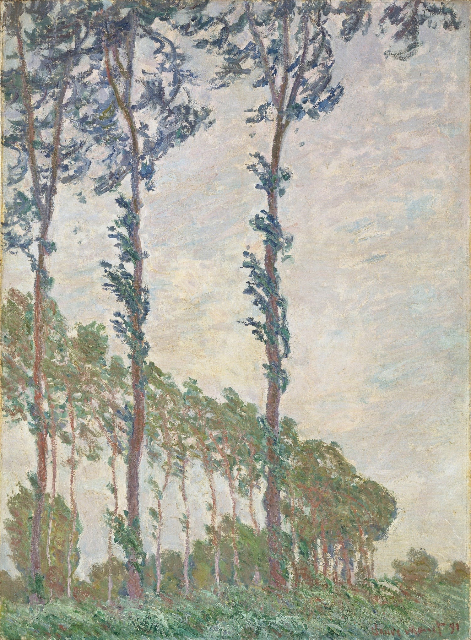 Wind Effect, Sequence of Poplars, 1891 - Oil Painting Haven