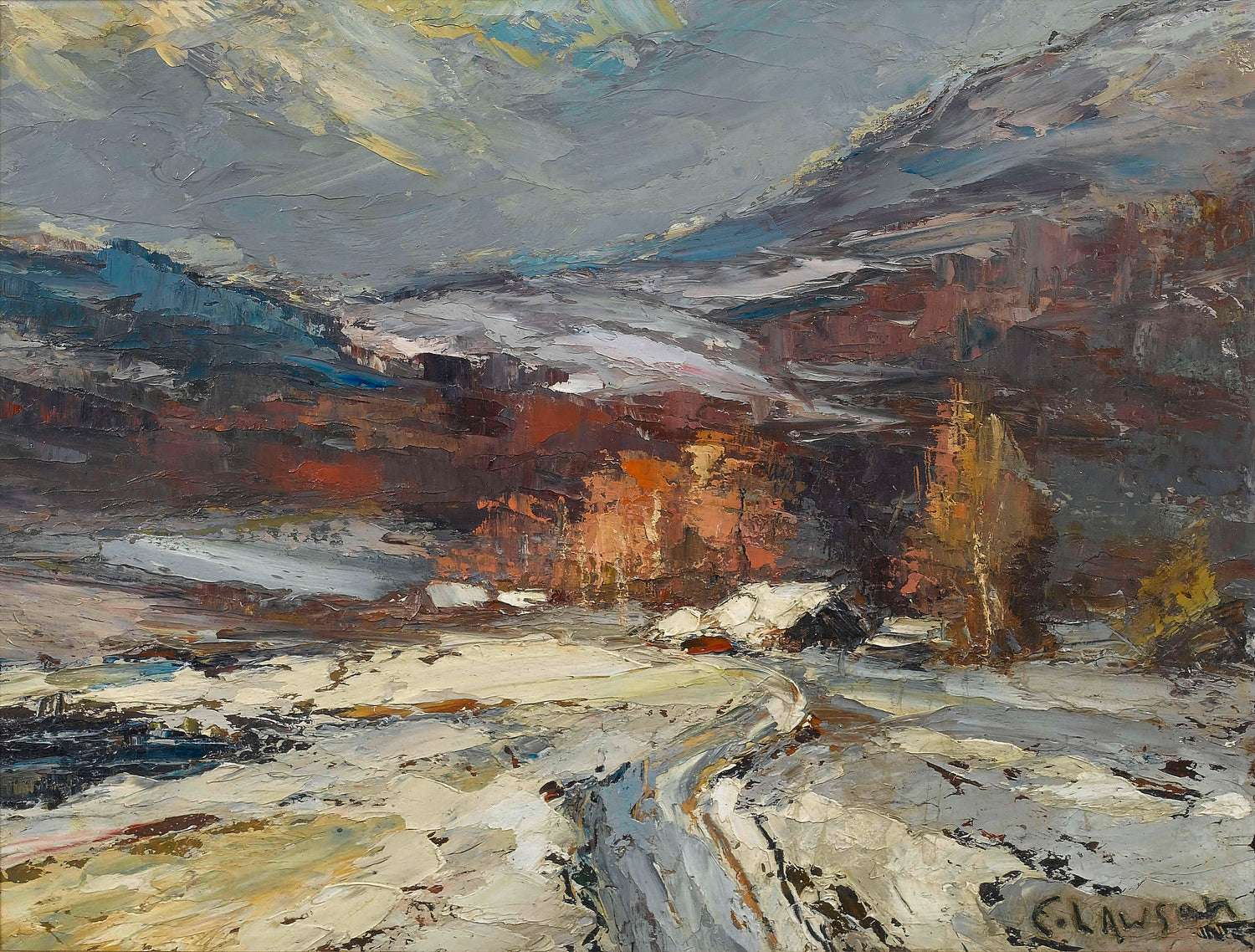 Winter Landscape, Washington Bridge, 1907-10 - Oil Painting Haven