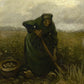 Woman Lifting Potatoes - Oil Painting Haven